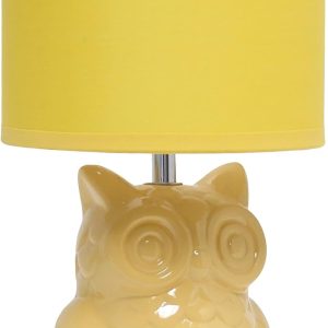 12.8" Contemporary Ceramic Owl Bedside Table Desk Lamp