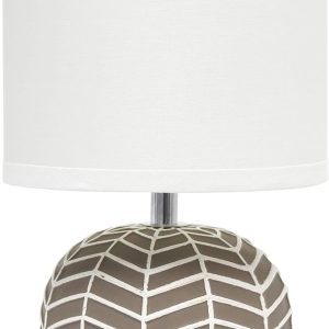 10.43" Petite Contemporary Webbed Waves Base Bedside Table Desk Lamp