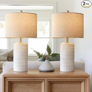 23" Modern Ceramic Table Lamp Set